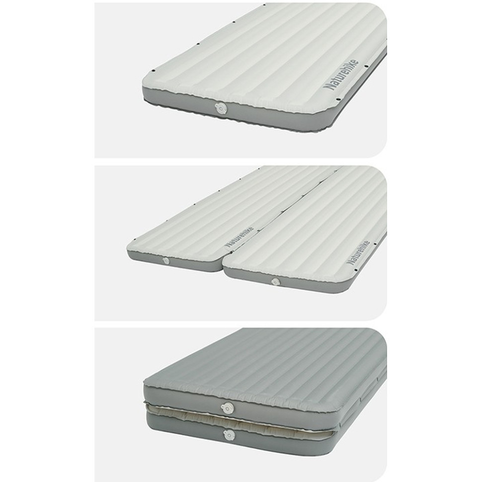 Матрас надувной одинарный Naturehike CNK2450WS035, 95 мм, со встроенной помпой, белый. Ровно - изображение 8