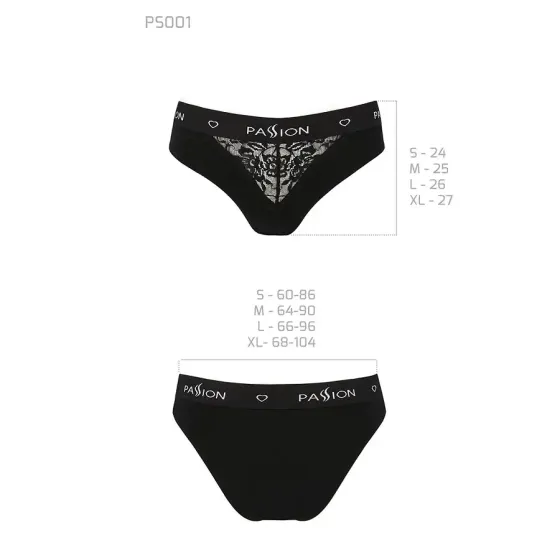 Трусики з широкою гумкою і мереживом Passion PS001 PANTIES S, black Львів