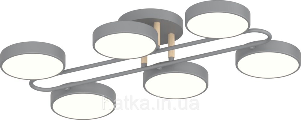 Люстра VALESO XI3322-6 сірий+дерево Київ - фото 2
