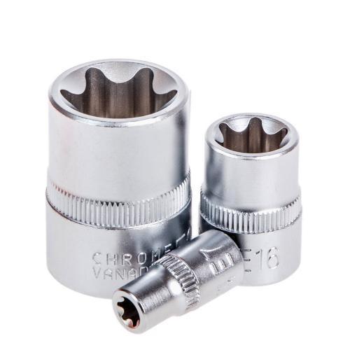 Набір торц головок зовнішній торкс 1/4"-3/8"-1/2"DR, Е4-Е24, 14 предм Alloid Одеса - фото 4