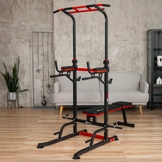 Силова станція HS-2015K Фітнес-станція для дому Силова фітнес-станція зі лавкою турнік і бруси Київ - фото 20