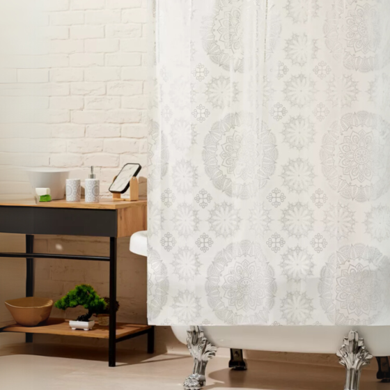 Шторка для ванной и душа набор аксессуаров и ванных принадлежностей: шторка,стакан для щеток,дозатор для мыла Каменец-Подольский