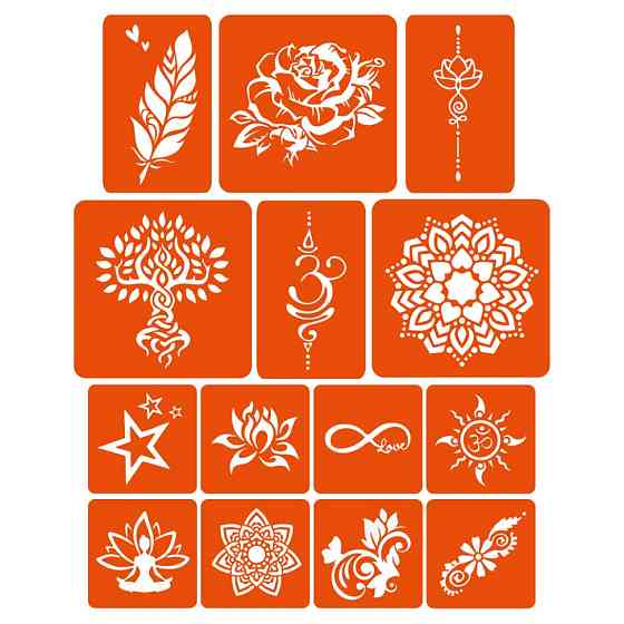 Набір хни з трафаретами для біо-тату №4 henna-set-04 Вінниця