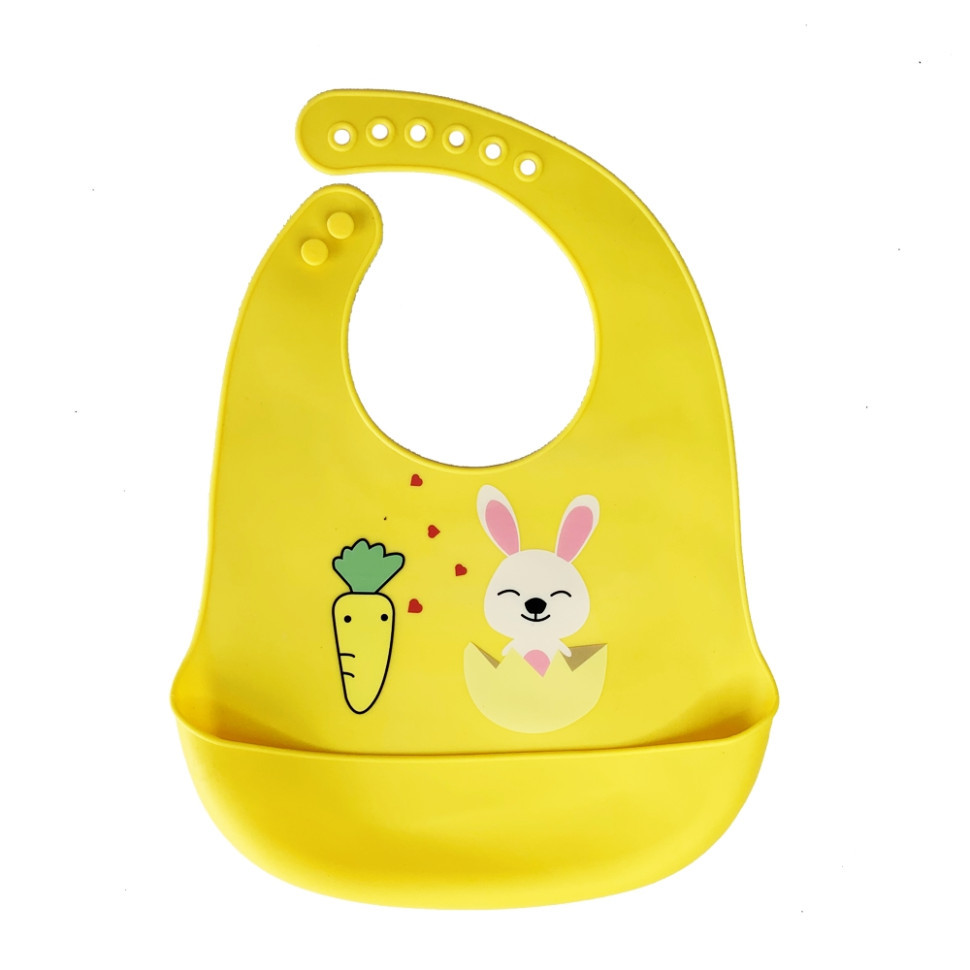 Слинявчик силіконовий "Зайчик" MGZ-0611 (Yellow) з кишенею Вінниця - фото 1