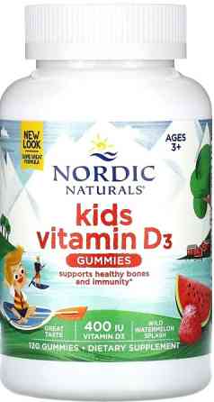 Вітамін Д3 для дітей Nordic Naturals Vitamin D3 Gummies KIDS 400 МЕ 120 жев конф кавун Київ