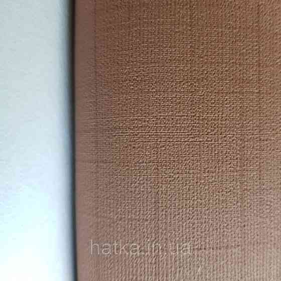 Шпалери вінілові на флізелін Marburg Tango 58860 однотонні коричневі смужка клітка під тканину 10х0.70 м. Київ