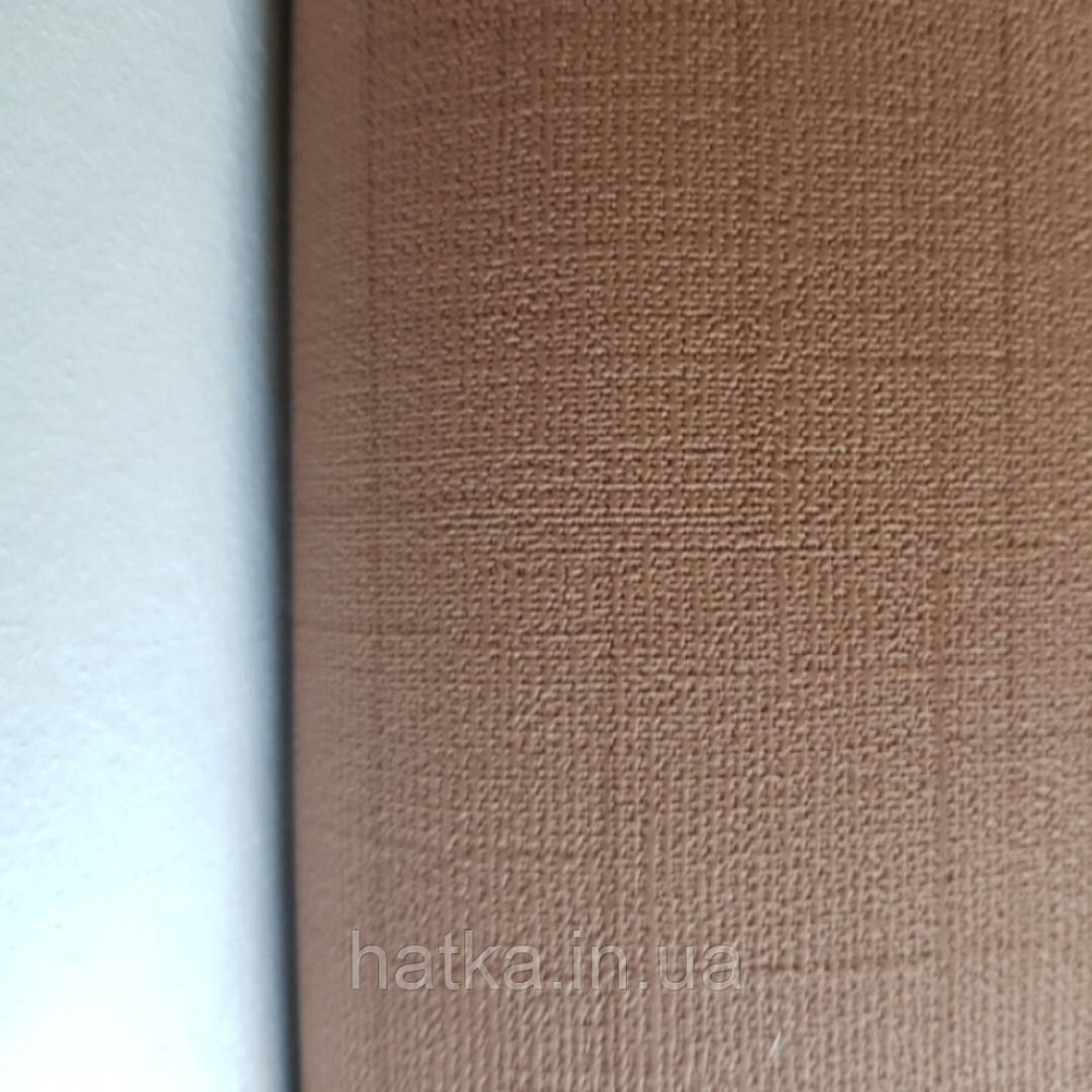 Шпалери вінілові на флізелін Marburg Tango 58860 однотонні коричневі смужка клітка під тканину 10х0.70 м. Київ - фото 1