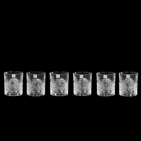 Набор бокалов для виски Козаки Boss Crystal (6 бокалов) хрусталь декорирован серебром Киев