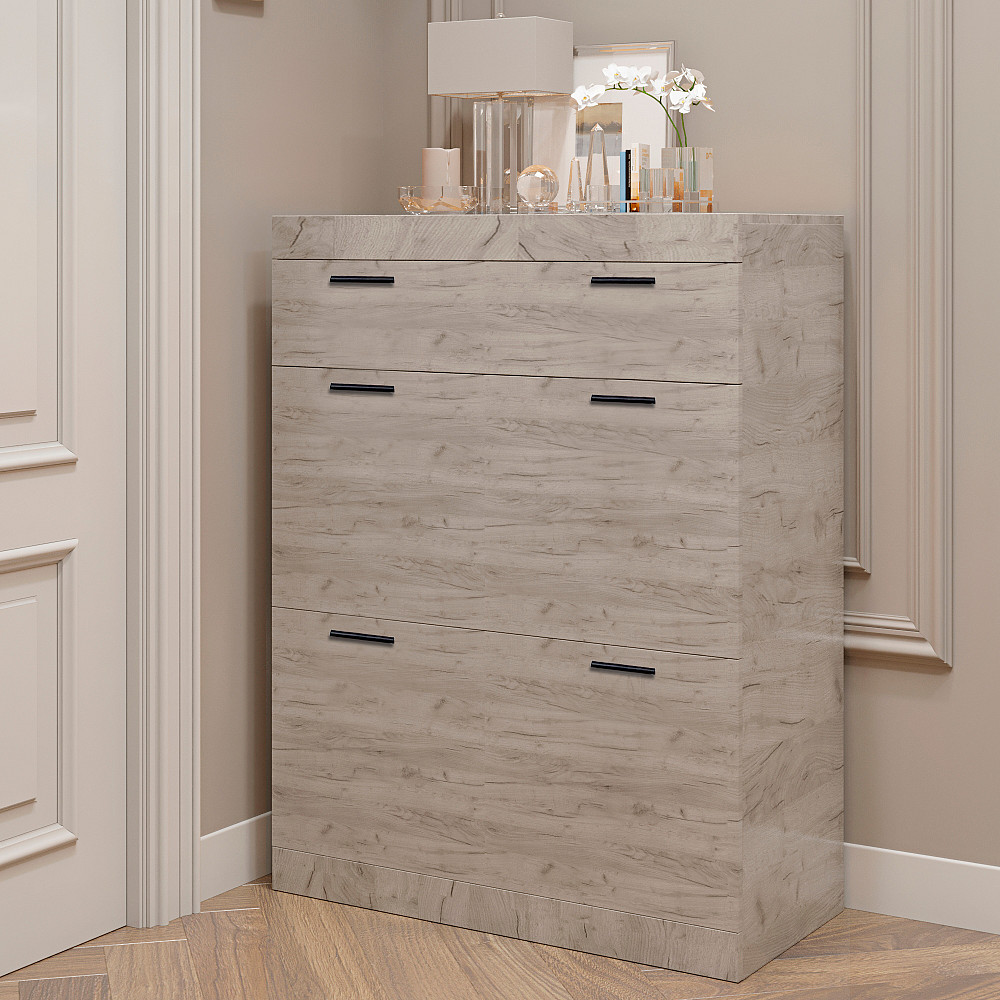 Тумба для обуви Эверест Соната ТО-800 80х38х106 дуб крафт белый (DTM-2725) Днепр - изображение 2