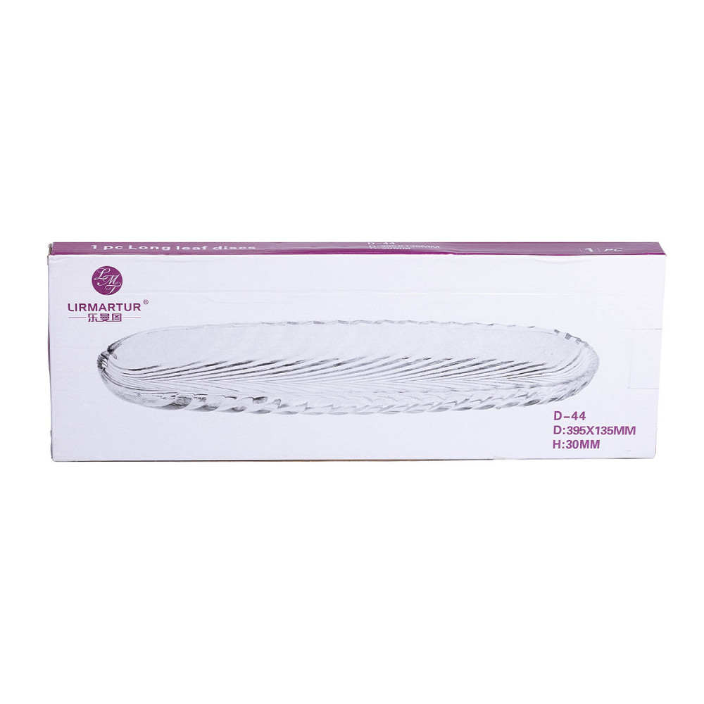 Блюдо сервірувальне 39х13.5х2.5 см скляне для закусок канапе фруктів HP-YH-13 Коломия - фото 2