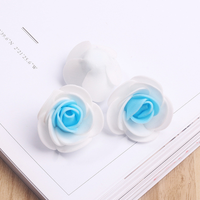 Головки квітів для рукоділля 50 штук 3 см біло-блакитний Київ - фото 3