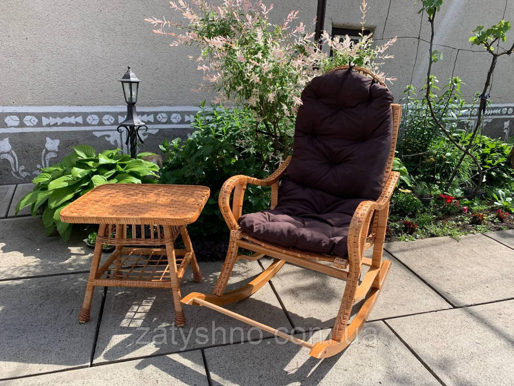 Качалка плетеная высокая с накидкой Киев - изображение 1