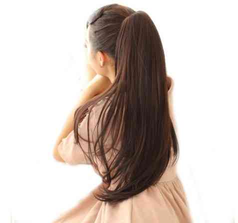 Штучний каштановий хвіст - довжина хвоста 55см, синтетичний волосся Київ