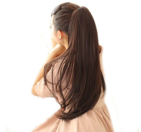 Искусственный каштановый хвост - длина хвоста 55см, синтетический волос Киев - изображение 2