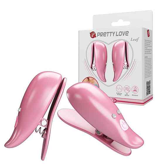 Вибростимуляторы-зажимы для сосков Pretty Love Leaf, розовые, 5.1 х 1.9 см Sex Aura Киев