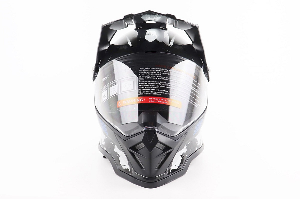 Шолом кросовий/ендуро/АТV зі склом BLD-819-7 L (59-60см), ЧОРНИЙ/СІРО-СИНІЙ Київ - фото 4