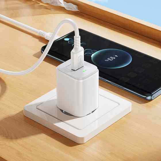 Мережевий зарядний пристрій з кабелем BOROFONE BAS82A Star single port QC3.0 charger set (Type-C) (EU) White Одеса