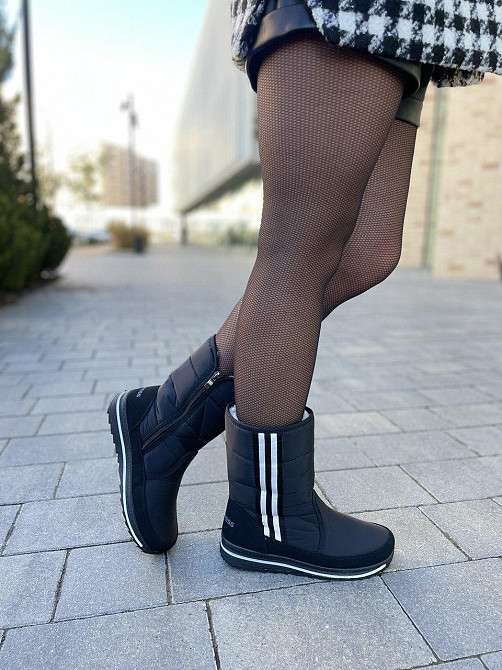 Прогресс Дутіки жіночі Progress чорні зима плащівка висота 21см (5300) Коломия - фото 9