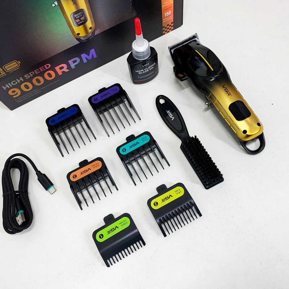 Електрична машинка з насадкою для бороди VGR, Машинка для стрижки на акумуляторі Тример скронь YN-28 Львів - фото 6