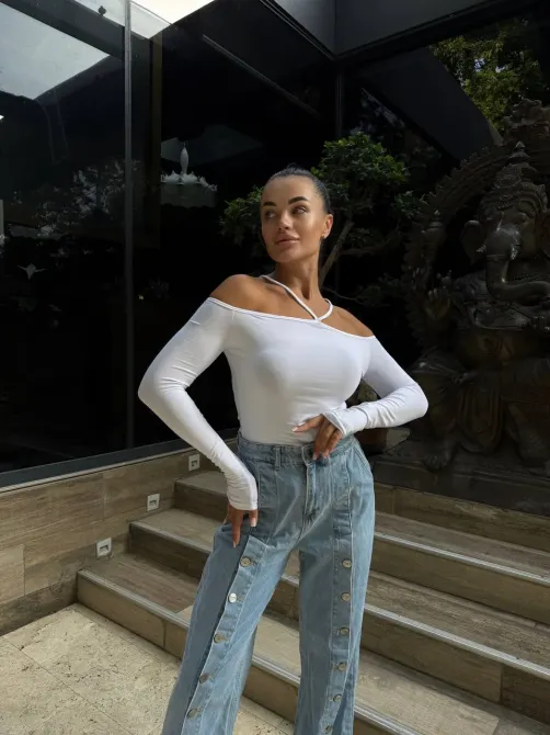 Жіночий лонгслів з відкритими плечима Одеса - фото 4