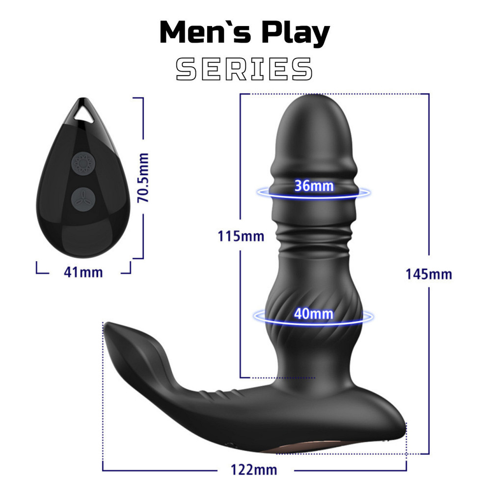Масажер простати - Erospace Men’s Play Thrusting Prostate Massager B4 Sex Aura Київ - фото 9