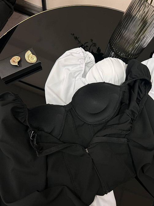 Жіночий базовий топ з імітацією корсета софт Чорний, 42/44 Одеса - фото 2