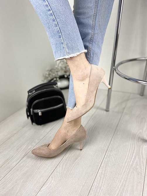 Туфлі жіночі SEE SEVEN пудра натуральна замша каблук 7 см 37 р. (3548) Коломия - фото 4