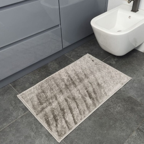 Набір килимків для ванної кімнати 2шт 50*80см+40*50см U-виріз Ромб Smile світло-сірий поліпропілен Дариана Житомир - фото 5