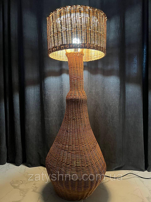 Лампа настільна із лози плетена Київ - фото 6