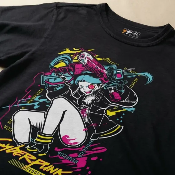 Футболка чоловіча з  принтом Cyber Punk Rebecca 5 Розмір 48 Anime1024 Дніпро