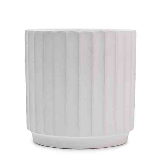 elemi Кашпо для квітів керамічне elemi "Грань" (білий) 16" круглий 2,4 л Коломыя