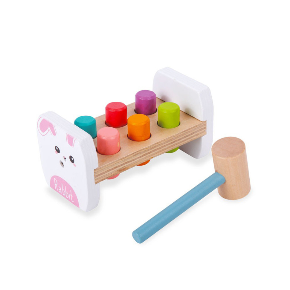 Дерев'яна іграшка стукачка "Собачка" MD 0839 молоток Кролик Вінниця - фото 1