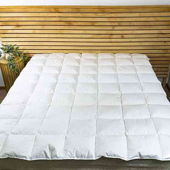 Ексклюзивна пухова Євро ковдра преміум якості YouStar 100% гусячий пух, Сатин, розмір 200х220 см (Білий) Суми