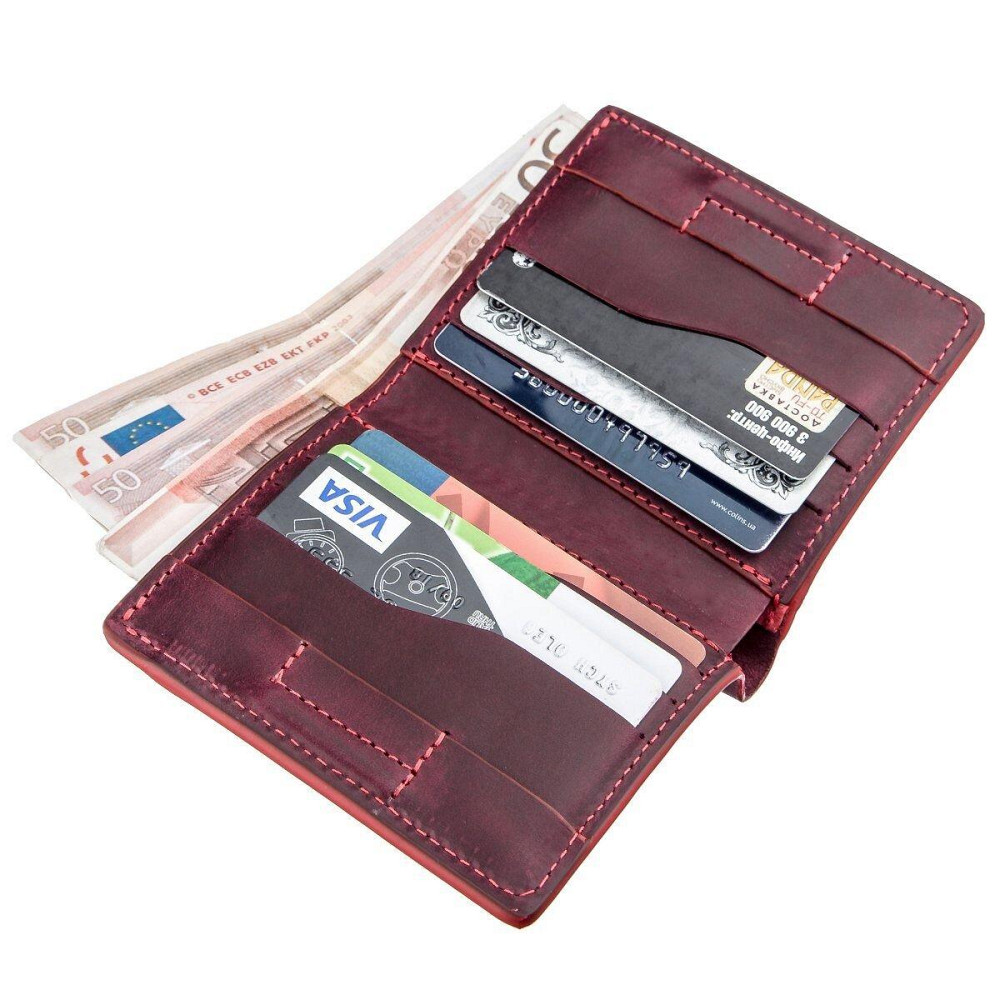 Оригінальне портмоне жіноче з накладною монетницею Бордове (GRANDE PELLE) Київ - фото 2