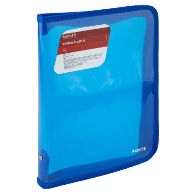 Папка на блискавці Axent об'ємна B5 550 мкм Прозора Синя (1802-22-A) Вінниця - фото 1