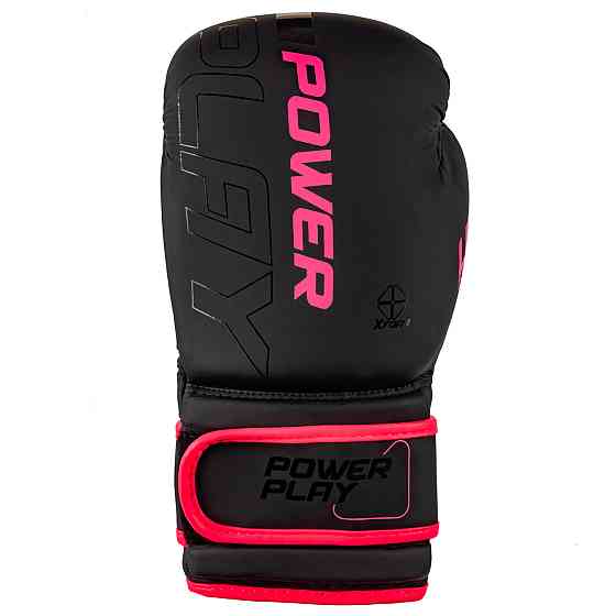 Боксерські рукавиці PowerPlay 3024 Ultra Mat Чорно-Рожеві 12 унцій Кам'янське