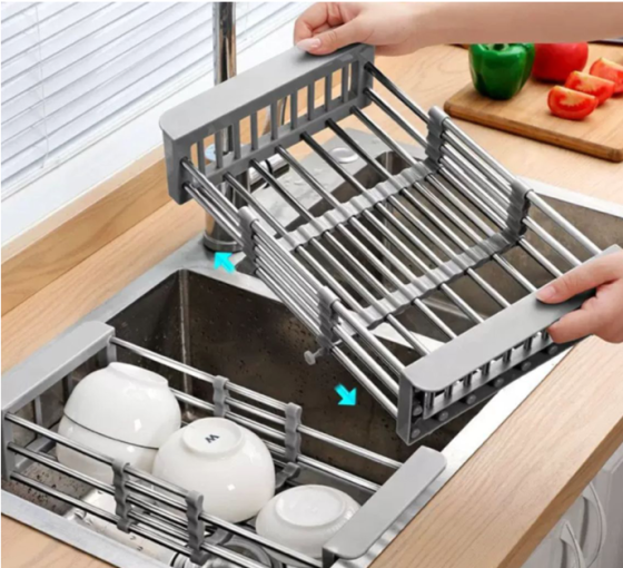 Сушарка для посуду для миття в раковину, розсувний компактний органайзер для сушіння посуду, решітка на кухню Кам'янець-Подільський