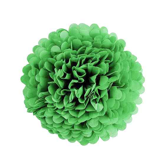 Помпон бумажный для праздника 15 см травяно-зеленый Киев