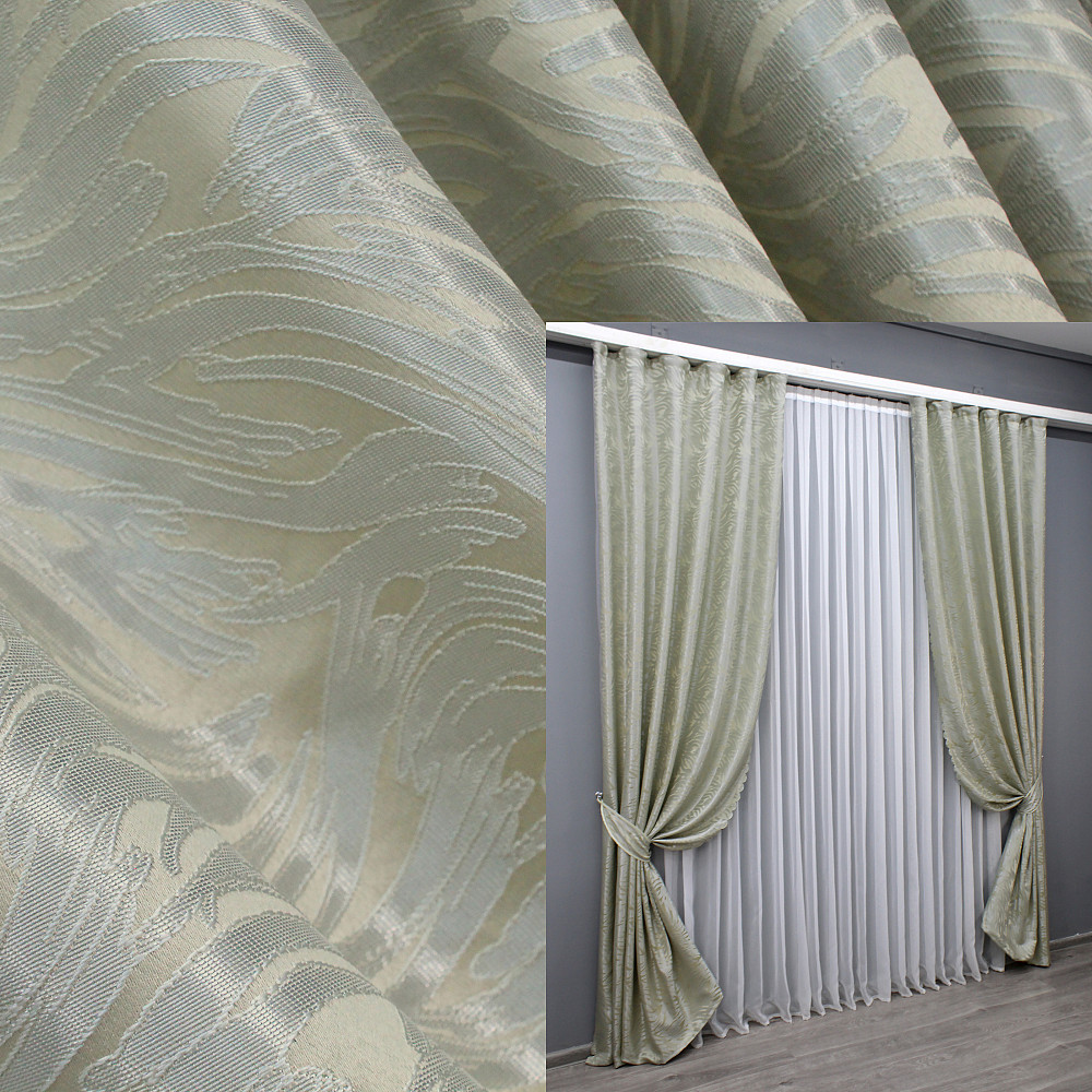 Комплект готовых штор VR-Textil Жаккард Magic № 1602ш Сатин 145х270 см 2 шт (33-0466) Киев - изображение 1