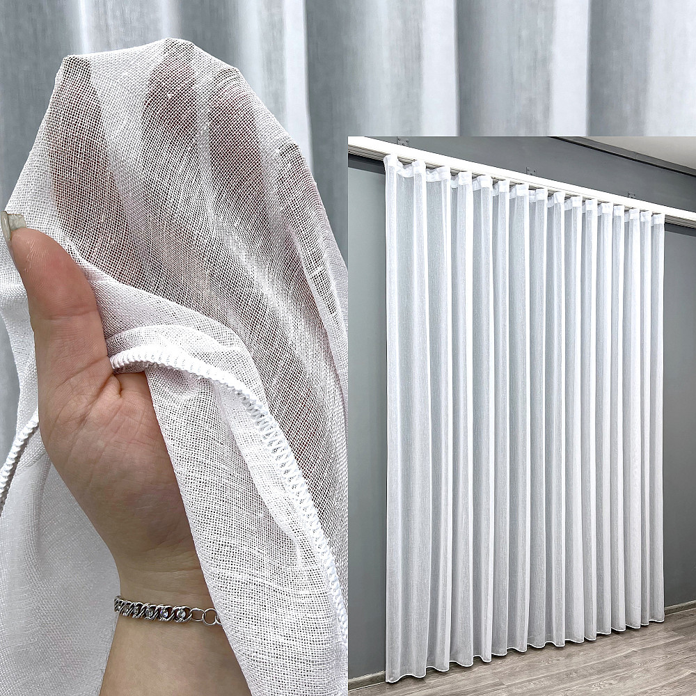 Тюль VR-Textil 1960т Преміум Льон фактурний Costa Білий 400х270 см (42-0966) Київ - фото 1