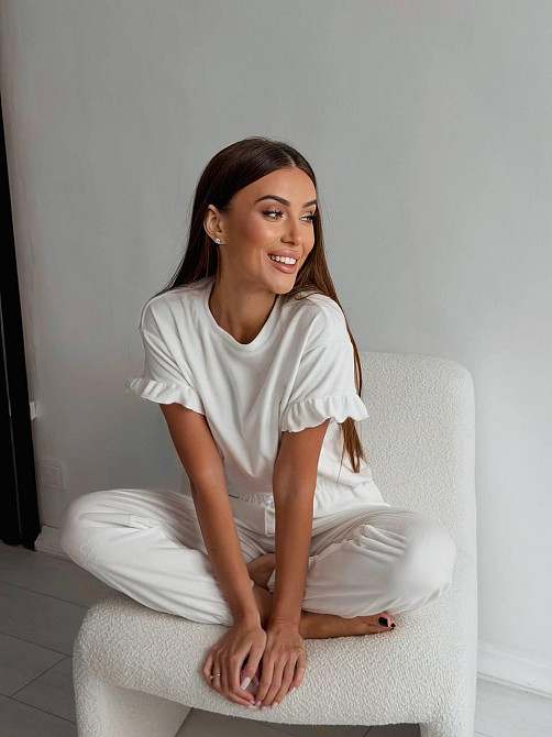 Жіноча стильна домашня велюрова піжама Одеса - фото 3