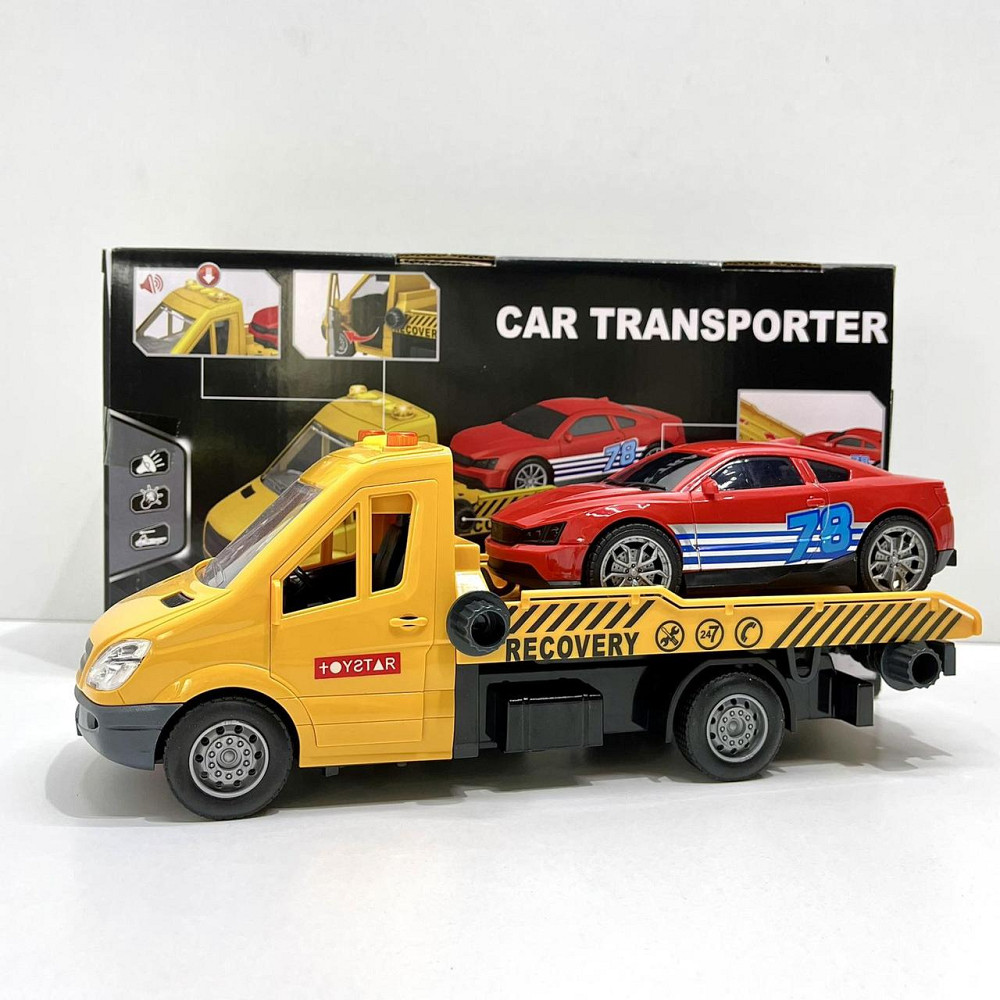 Спецтехніка Евакуатор інерція звуки підсвічування гумові шини рухомі елементи Жовтий (666-66 P) Чернигов - изображение 4