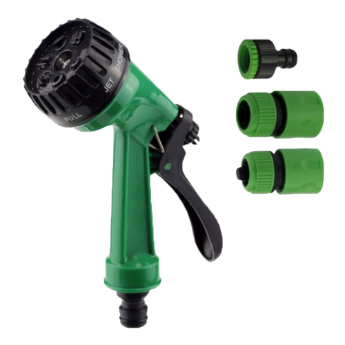 Набір поливальний (пістолет-розпилювач 7 режимів+2 коннектора+адаптер 3/4