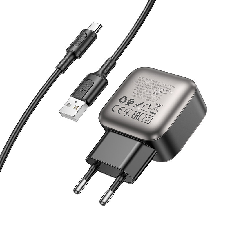 Мережевий зарядний пристрій BOROFONE BAS51A Absolute dual-port charger set(Type-C) Black Київ - фото 7