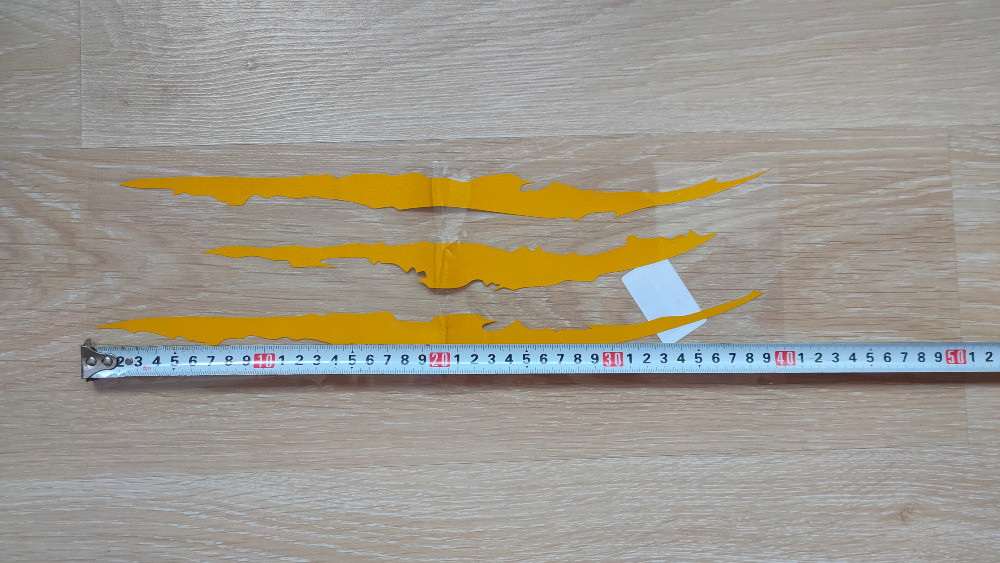 Наклейка на авто в виде Царапины Когтем Жёлтый Киев - изображение 5