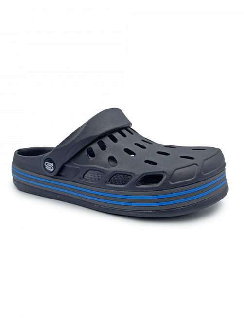 Мужские кроксы синие много дырок сабо Одесса - изображение 6