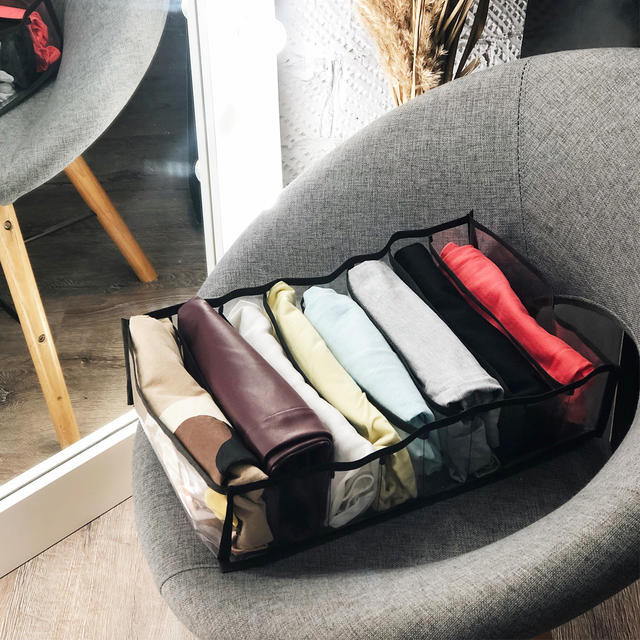 Прозрачный органайзер для трусиков и носков 8 ячеек L Pvh-L-black (Чёрный) Сумы - изображение 2