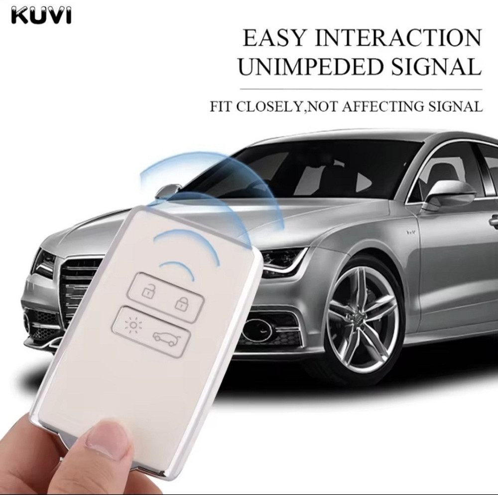 Захисний чохол для автомобільного ключа Renault Білий зі сріблом Смела - изображение 4