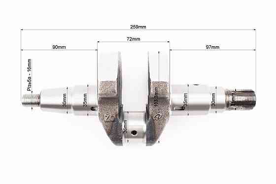 Колінвал 178F (Dшийки-36mm, H-103,3mm) під шліц Київ
