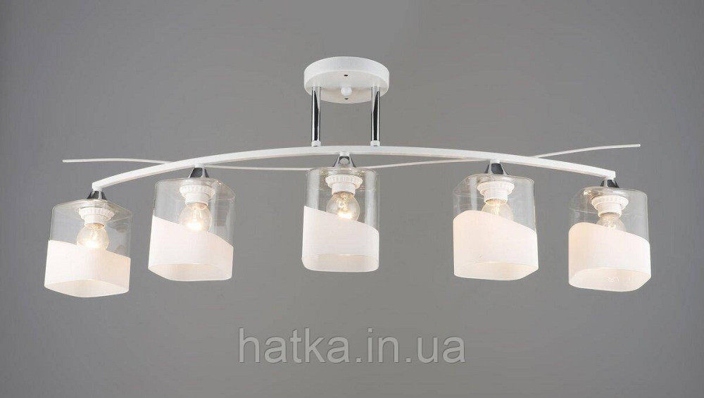 Люстра на п'ять плафонів K2258/5 (Білий+Хром) Київ - фото 1